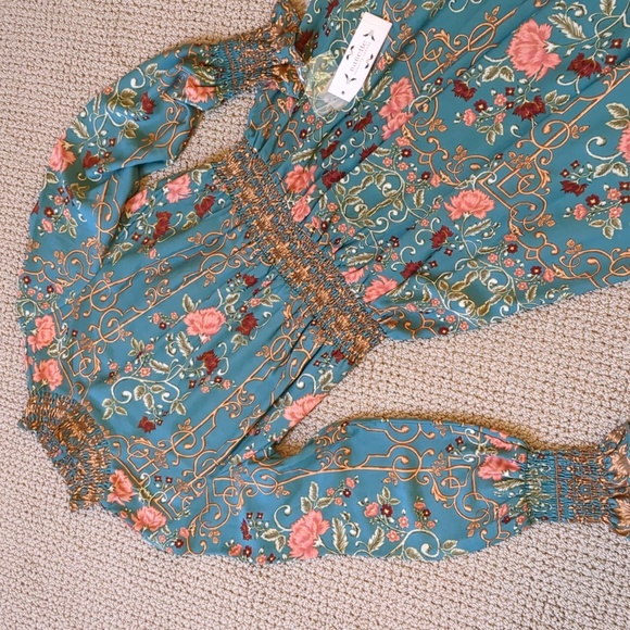 Nanette Lepore Dresses & Skirts - Nanette by Nanette Lepore Floral Smocked High Neck High Low Dress, SZ 8